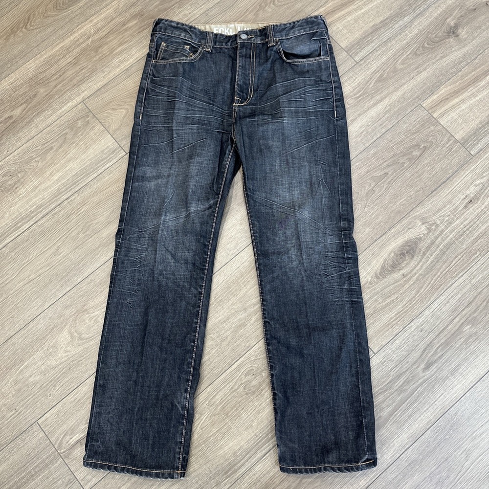 Vintage Y2K Ecko Unltd Black Denim Jean 36x32 Baggy Fit Excellent Condition